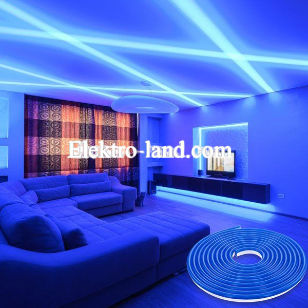 Светодиодная лента NEON 12В JL 2835-120 R IP65 синяя, герметичная, 1м